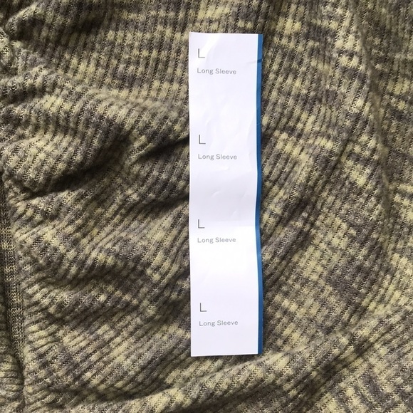 Women’s long sleeve crop top large ribbed knit green super soft - Picture 2 of 7